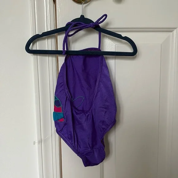 VTG baby girl swimsuit by Pelican Purple Turtle 2T USA Made